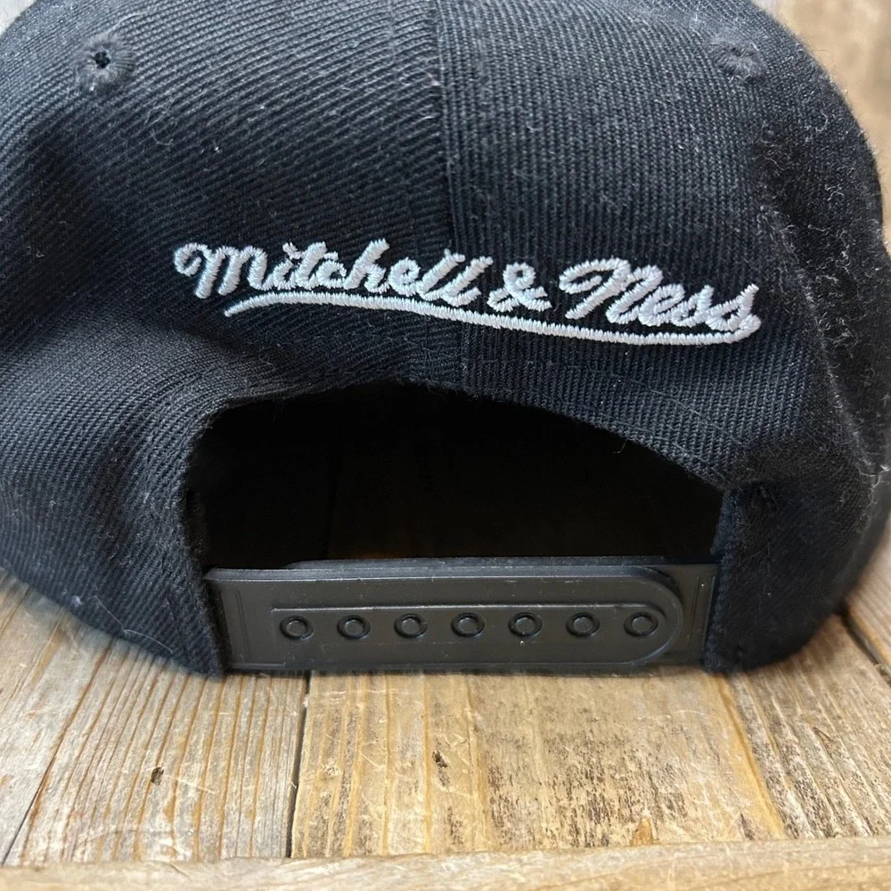 Mitchell & Ness‎ Chicago Bulls Snapback Hat Black Multi Color Baja Stripe Brim